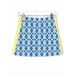 J. McLaughlin Palm Springs Pull On Blue Havana Diamond Tennis Active Wear Skort